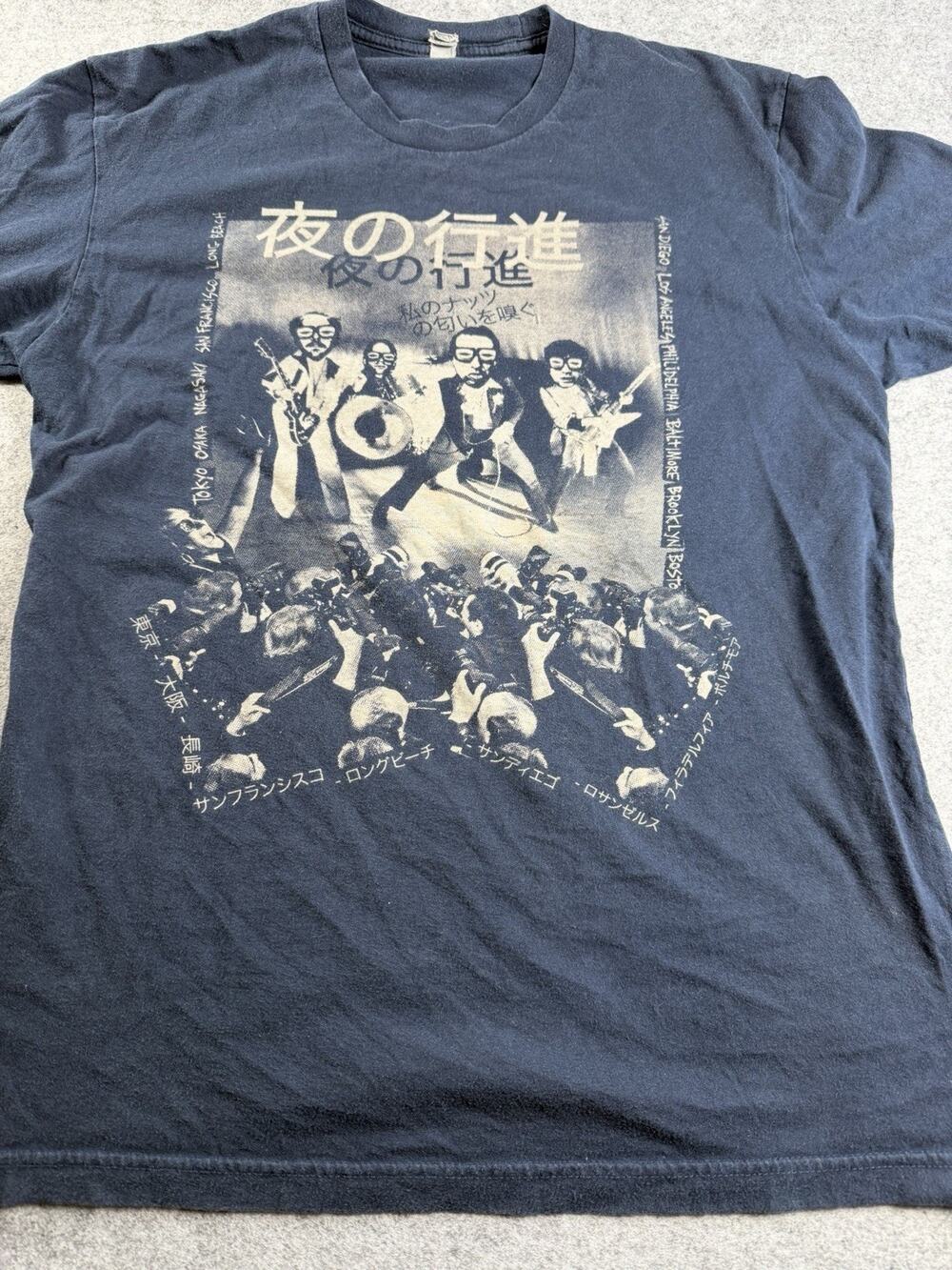 Next Level Mens T Shirt Large Blue The Registrators Japan Punk Band Tour Tee
